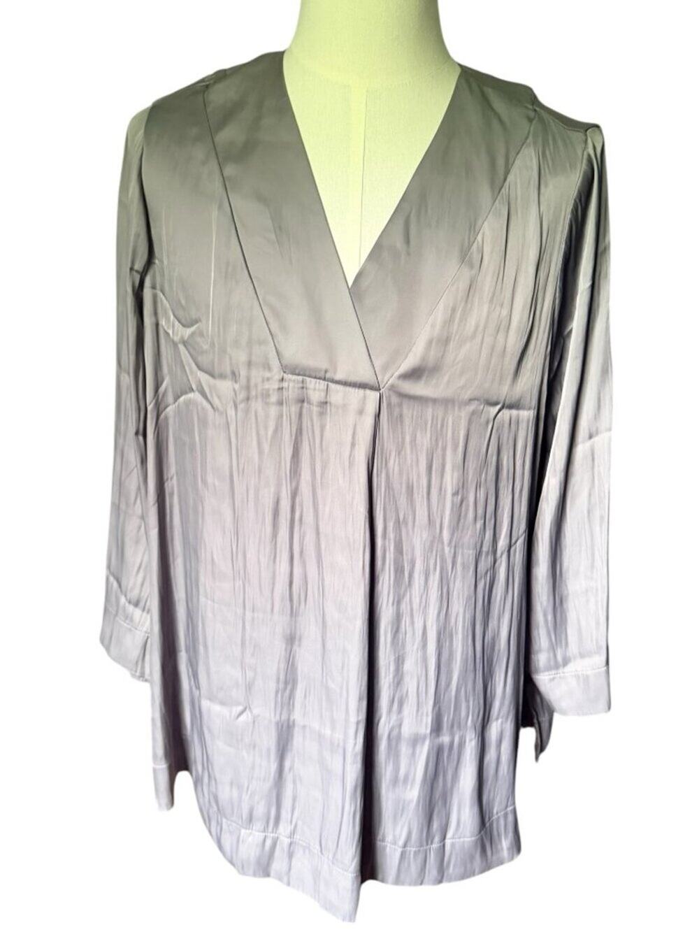 Lane Bryant Women's Long Sleeve Top Size 16 Gray Silver
